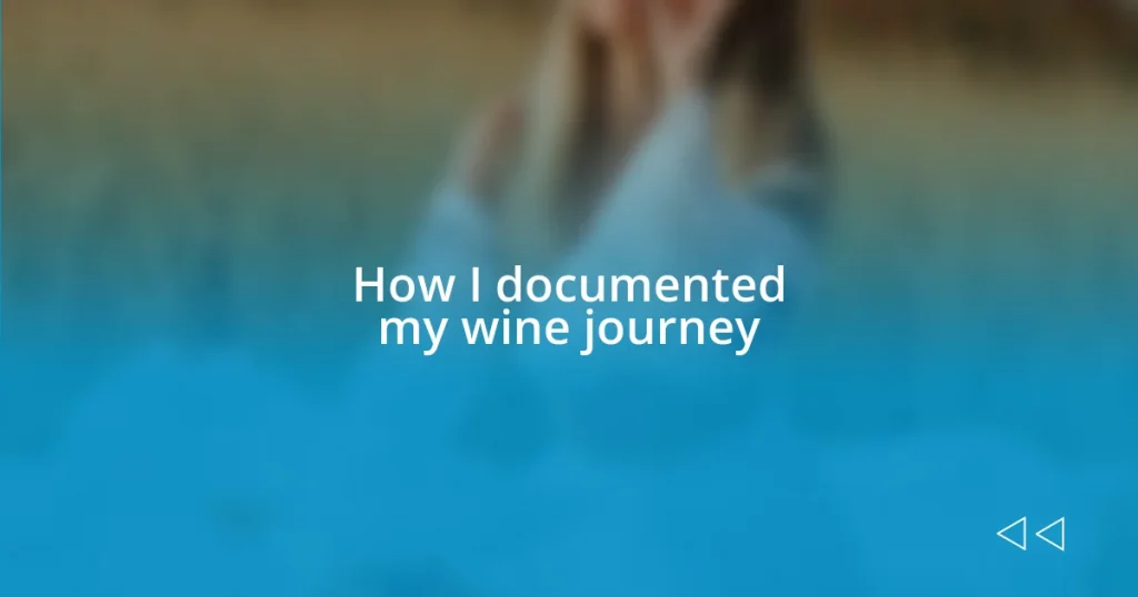 How I documented my wine journey