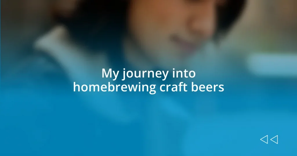 My journey into homebrewing craft beers