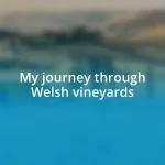 My journey through Welsh vineyards